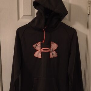 Under Armour Black Hoodie with Pink Logo